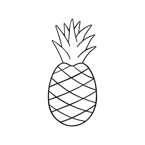 Doodle De Abacaxi Desenhado M O Frutas No Estilo De Desenho Vetor