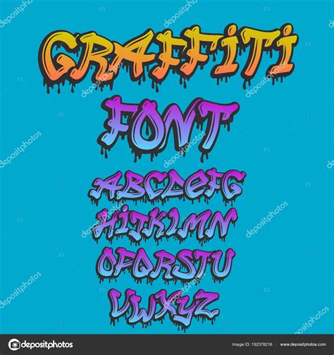 Graffity Alphabet Vector Hand Drawn Grunge Font Paint Symbol Design Ink