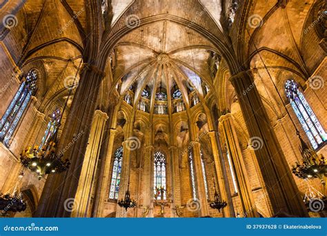 View Of Interior Of The Cathedral Of The Holy Cross And Saint Eulalia ...