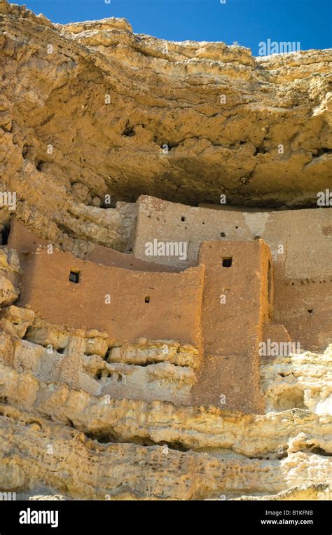 Cliff dwellings in a limestone cliff at Montezuma's Castle National ...