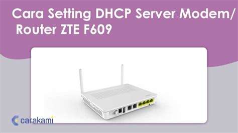 Cara Setting Dhcp Server Modem Router Zte F609 Terbaru