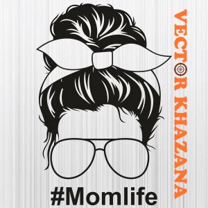 Mom Life Black Messy Bun SVG Mom Life PNG Mom Black Messy Bun