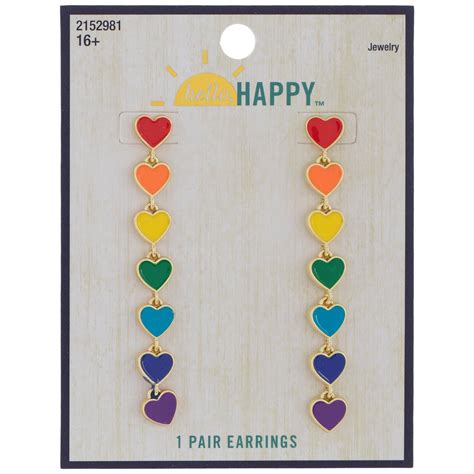 Multi Color Enamel Heart Earrings Hobby Lobby 2152981