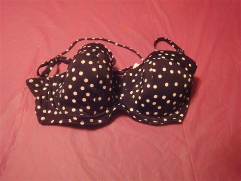 Adore Me Ddd Black White Polka Dot Strappy Tie Back Bikini Bathing Suit Top Ebay