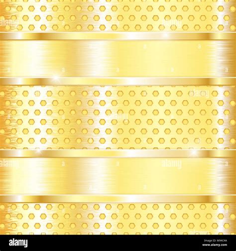 Golden Metal Perforated Background Vector Illustration Stock Vector Image And Art Alamy