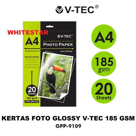 Jual Kertas Foto Photo Glossy Paper A V Tec Gsm Lembar Vtec