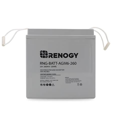 Renogy Deep Cycle Agm Battery 6 Volt 260ah Renogy Solar