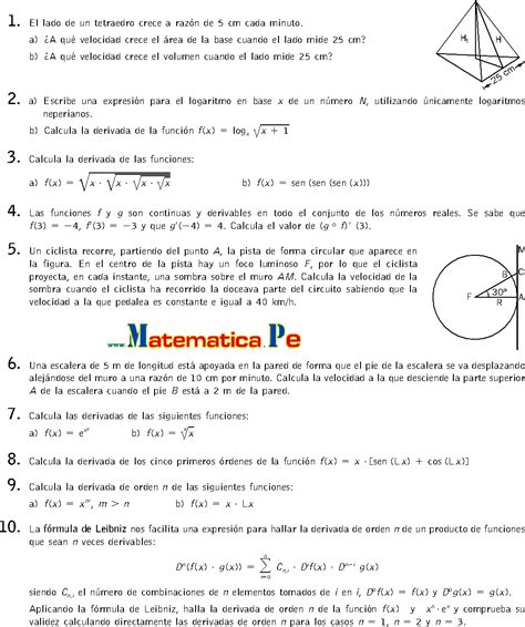 CÁlculo De Derivadas Ejercicios Resueltos Matematicas 2 Bachillerato Pdf