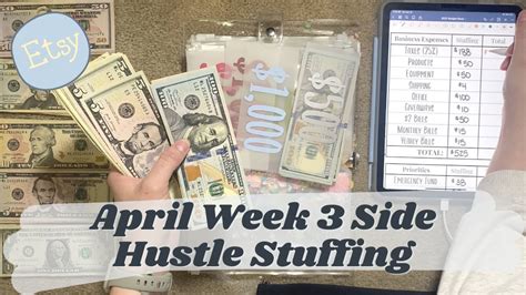 Week Side Hustle Paycheck Small Business Cash Envelope Stuffing