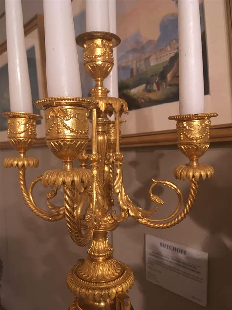 French Mantel Clock And Candelabra Of Gilt Bronze And Blue S Vres