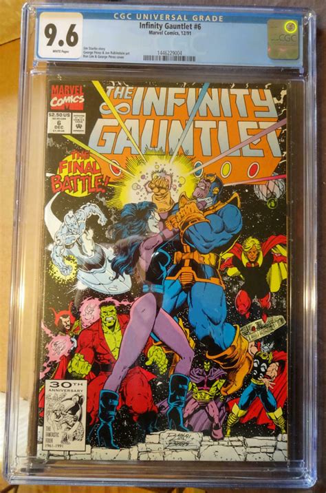 INFINITY GAUNTLET 6 CGC 9 6 NM Thanos Avengers 1991 More In