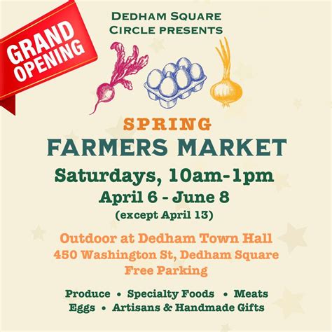 Apr 6 Grand Opening Of Our Outdoor Spring Farmers Market Dedham Ma