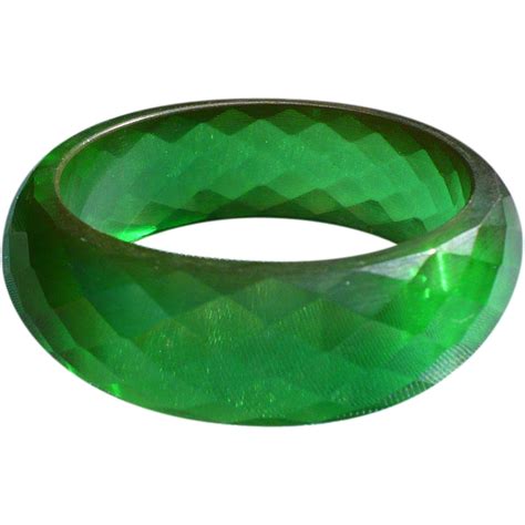 Bakelite Green Facet Bracelet From Looluus On Ruby Lane