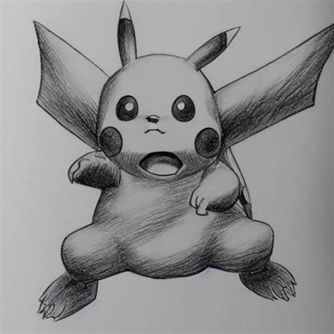 Drawing By Kentaro Miura Of Pikachu Bearing Its Fangs Stable Diffusion