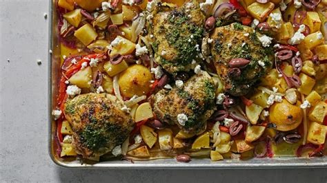 Greek Style Chicken With Feta Olives And Potatoes Recipe Pcc Community Markets Olive Tapenade