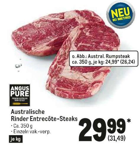 Australische Rinder Entrc Te Steaks Angebot Bei Metro Prospekte De