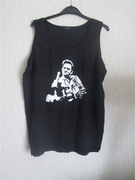 Mens Johnny Cash Vest Top Country Music Ibiza Marbs Festivals Size Xl