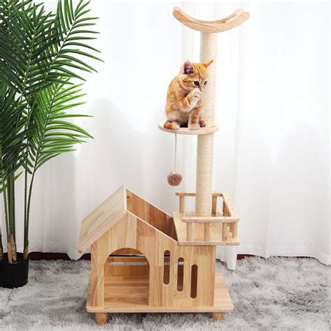 Solid Wood Cat Climbing Frame Large Cat Litter Jumping Platform Shelf