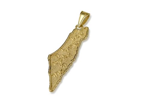 Buy 14k Gold Map of Israel Necklace with Shema Yisrael | Israel-Catalog.com