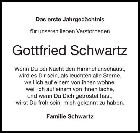 Traueranzeigen Von Gottfried Schwartz Aachen Gedenkt