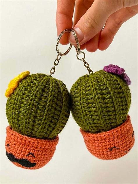 Llavero Cactus Amigurumi Patrón Gratis Lovelycraft