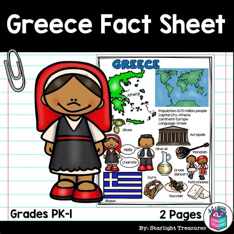Greece Fact Sheet for Early Readers - Classful