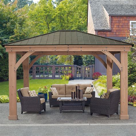 12 X 14 Wood Gazebo With Aluminum Roof Yardistry