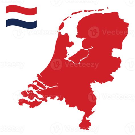 Map Of Netherlands With Netherlands National Flag 33235282 Png