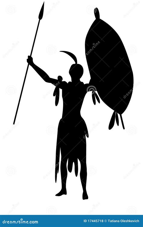 Warrior Zulu With Shield And Spears Isolate Royalty-Free Stock Image | CartoonDealer.com #17445718