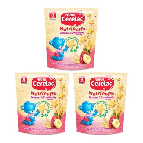 Cerelac Healthy Snacks Nutripuffs Banana Strawberry 50g 3pcs Lazada PH