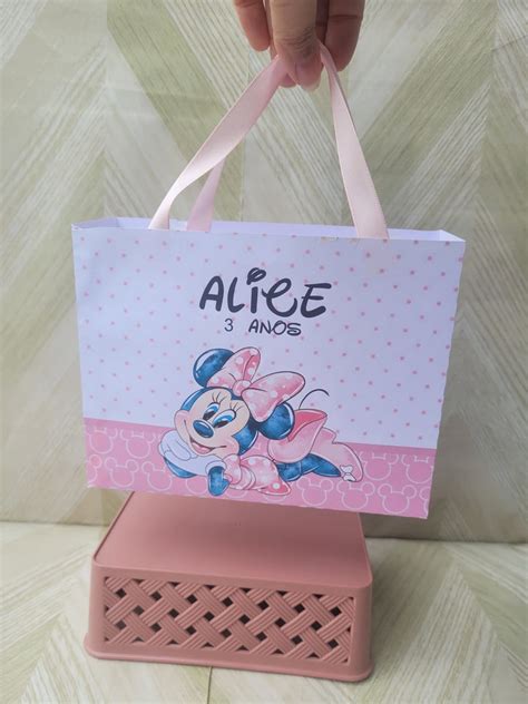 Sacolinha Personalizada Minnie Rosa Elo Produtos Especiais