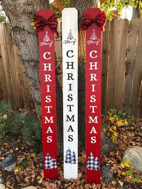 Merry Christmas Leaning Porch Sign Etsy