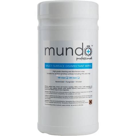 Salon Professional Ppe Mundo Multi Surface Disinfectant Wipes 200