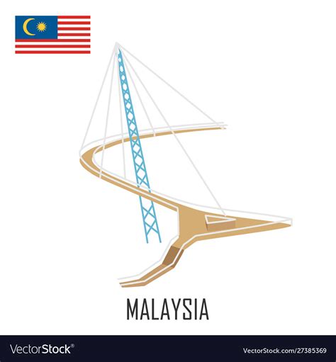 Landmark Langkawi Malaysia Sky Bridge Royalty Free Vector