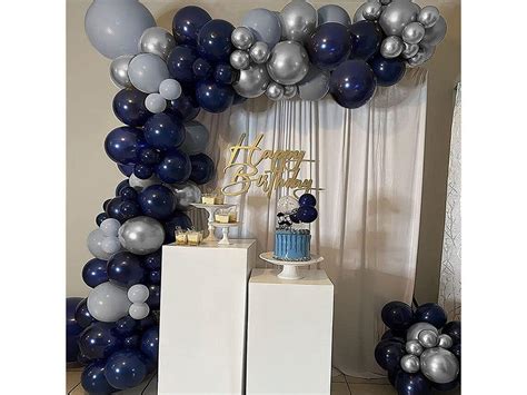 Navy Blue Birthday Confetti Balloons Kit Set 159pcs Blue Photography B