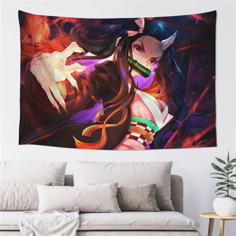 Demon Slayer Kimetsu No Yaiba Wall Tapestry Anime Tapestries Hippie Anime Poster For Bedroom