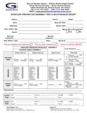 Fillable Online Ci Garden Grove Ca Blank Test Form Doc Ci Garden