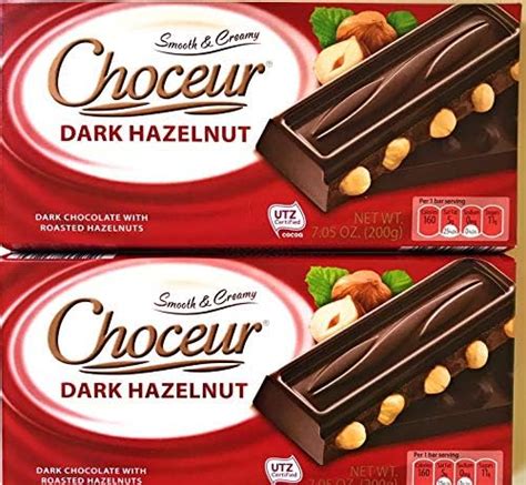 Choceur Dark Chocolate With Roasted Hazelnuts 705 Oz Pack Of 2 Grocery