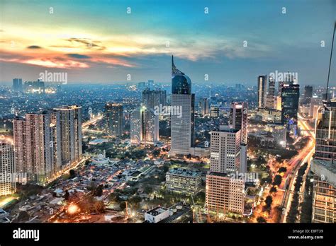 City skyline at sunset, Jakarta, Indonesia Stock Photo - Alamy