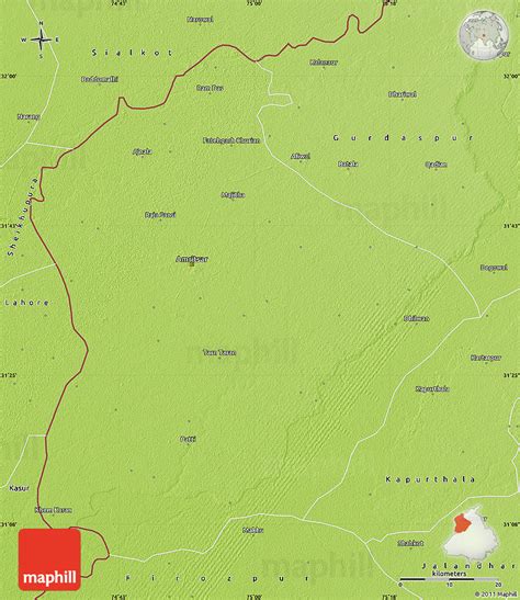Physical Map of Amritsar