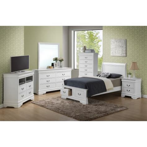 Louis Philippe White Twin Storage Sleigh Bed 1 Kroger