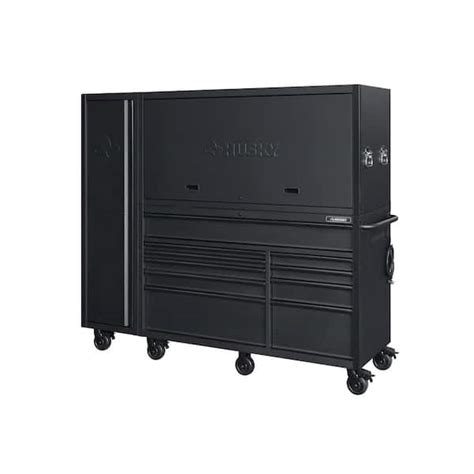 Husky 80 in. 10-Drawer Garage Workcenter, 24 in. Deep with Side Locker ...