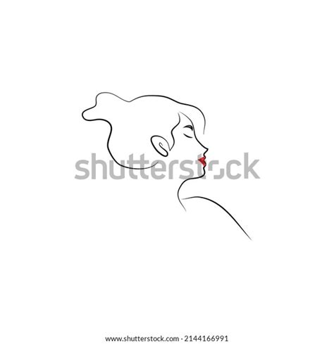 Womens Faces One Line Art Style Stock Vector Royalty Free 2144166991 Shutterstock