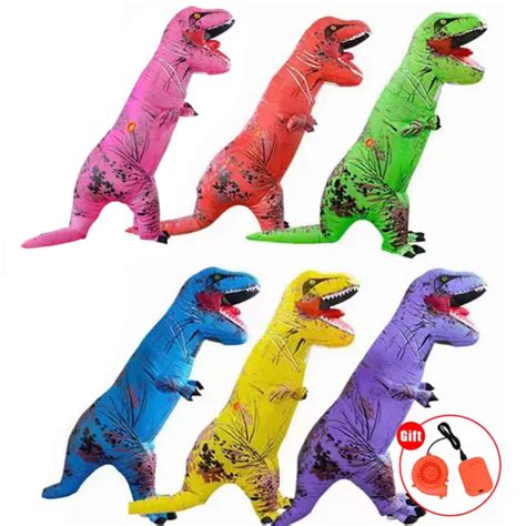 Inflatable Dinosaur Costume Adult Jurassic World Park Trex T Rex Blow Helloween Eur 18 69