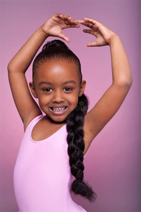 Cute Little African American Girl Dancing Stock Image - Image of ...