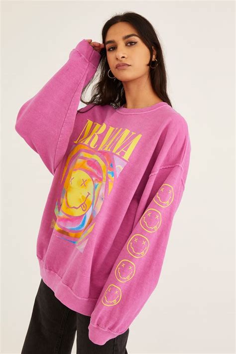 Urban Outfitters Nirvana Smile Overdyed Sweatshirt