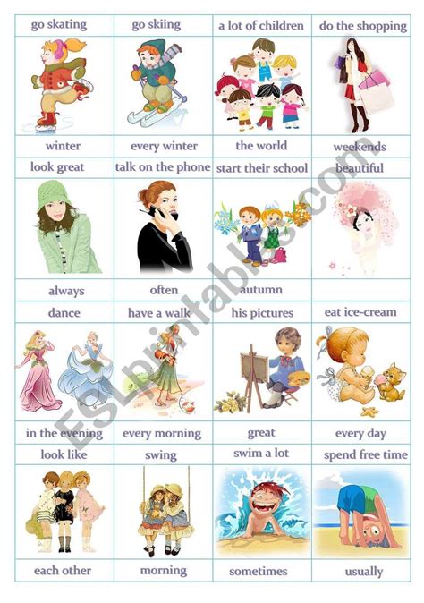 Simple Present Tense Speaking Cards