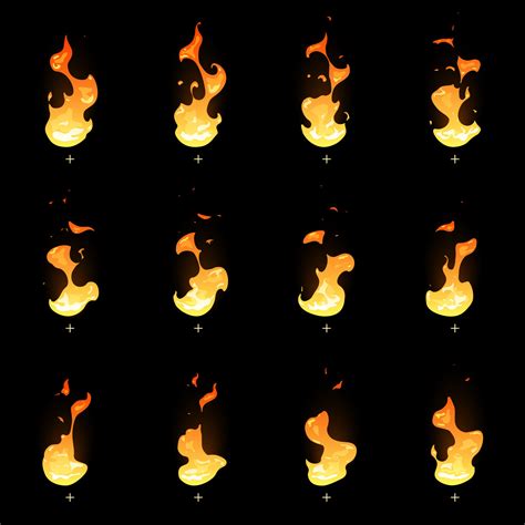 Fire sprite sheet. Cartoon vector flame game animation By Microvector | TheHungryJPEG