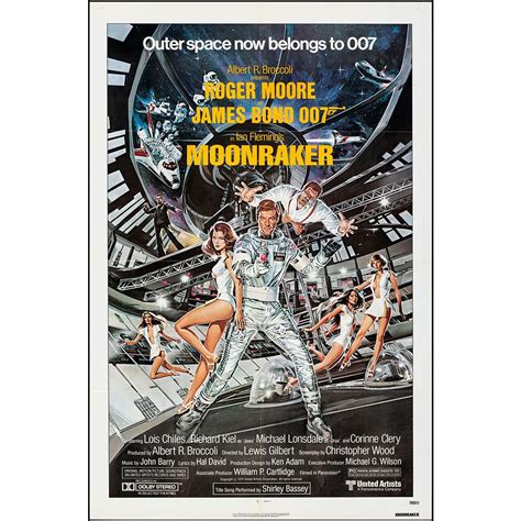 Vintage Movie Poster James Bond Moonraker 1979 Starring Roger Mooreand