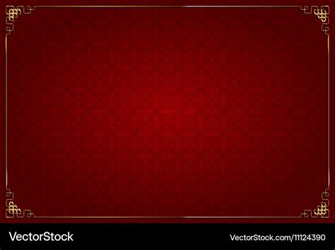 Red background chinese style and gold decoration Vector Image